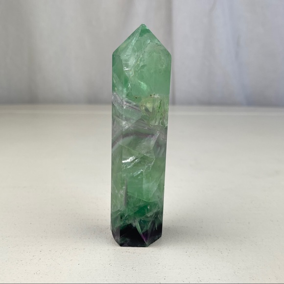 Fluorite Tower Green Dark Purple & Scolecite Gemmy - Picture 11 of 17